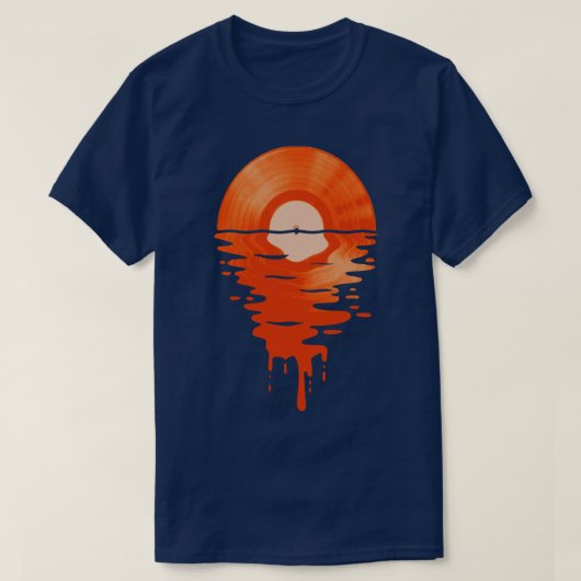Coole Musik Vinyl Retro Orange T-Shirt (Design vorne)