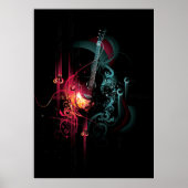 Coole Musikgrafik mit Gitarre Poster (Vorne)