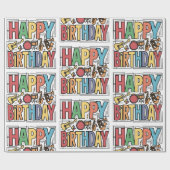 Coole Musikinstrumente zum Geburtstag Geschenkpapier (Flach)