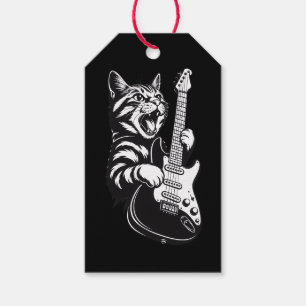 Coole Musikliebe Rockkatze spielt elektrische Gi Geschenkanhänger