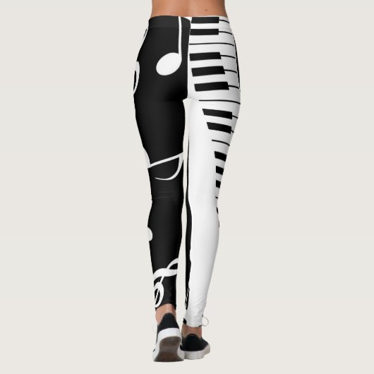 Coole Musiknote und Klavierschlüssel Leggings (Rückseite)