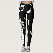 Coole Musiknote und Klavierschlüssel Leggings (Vorderseite)