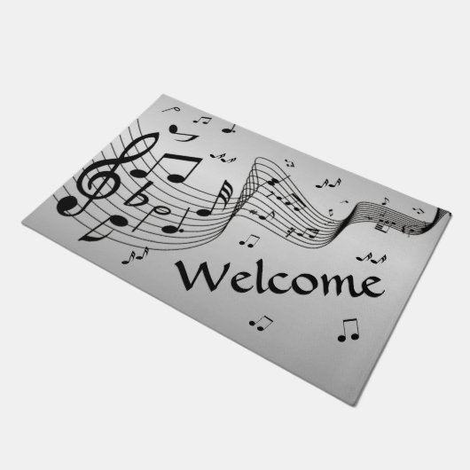 Coole Musiknote willkommen Fußmatte (Schrägansicht)