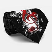 Coole Musiknoten gepunktete Wirbel Blume Spritzer Krawatte (Gerollt)