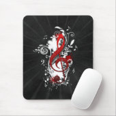 Coole Musiknoten gepunktete Wirbel Blume Spritzer Mousepad (Mit Mouse)