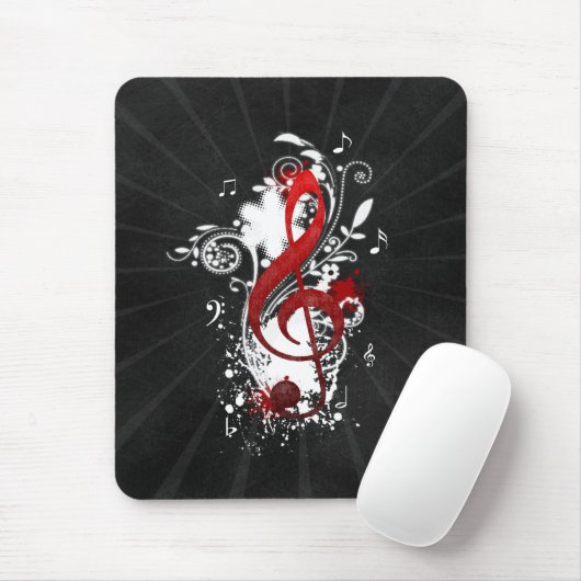 Coole Musiknoten gepunktete Wirbel Blume Spritzer Mousepad (Mit Mouse)