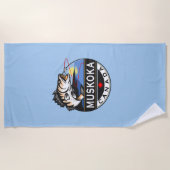 Coole Muskoka Kanada Fischerei Wappen im Freien Strandtuch (Vorderseite)
