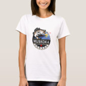 Coole Muskoka Kanada Fischerei Wappen im Freien T-Shirt (Vorderseite)