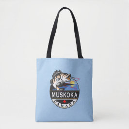 Coole Muskoka Kanada Fischerei Wappen im Freien Tasche