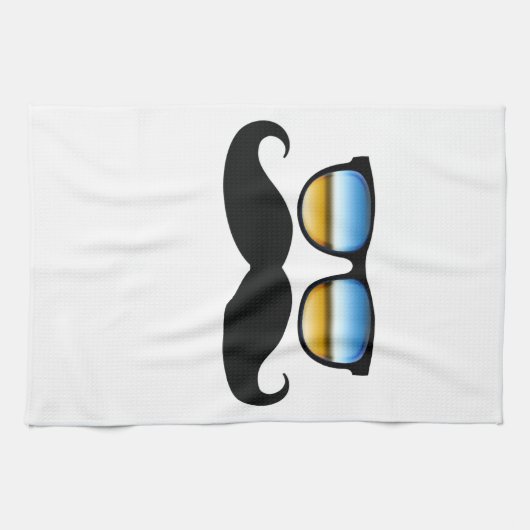 Coole Mustache unter Schaden Geschirrtuch (Horizontal)