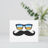 Coole Mustache unter Schaden Postkarte (Stehend Vorderseite)