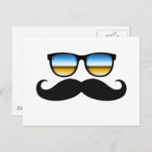 Coole Mustache unter Schaden Postkarte (Vorne/Hinten)