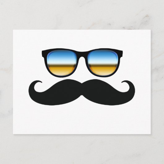 Coole Mustache unter Schaden Postkarte (Vorderseite)