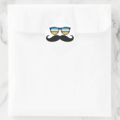 Coole Mustache unter Schaden Runder Aufkleber (Tasche)