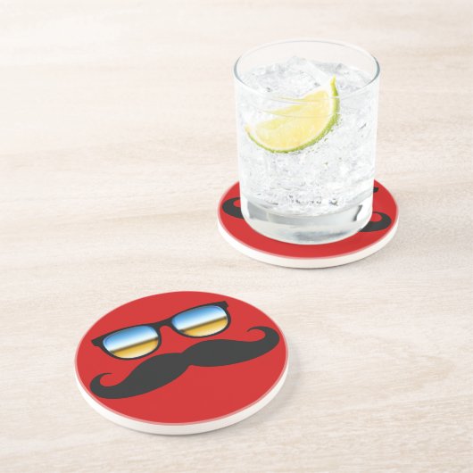 Coole Mustache unter Schaden Untersetzer (Seite)