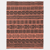 Coole Muster in Boho Schwarz und Rosa Streifen Fleecedecke (Vorderseite)