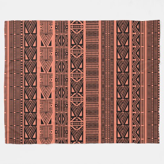 Coole Muster in Boho Schwarz und Rosa Streifen Fleecedecke (Vorderseite (Horizontal))