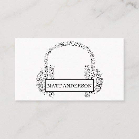 Coole mutige DJ-Kopfhörer-schwarze Musik Visitenkarte (Vorderseite)