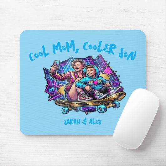 Coole Mutter Kühler Sohn | Benutzerdefinierter Nam Mousepad (Mit Mouse)
