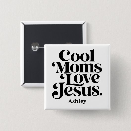 Coole Mütter lieben Jesus Button (Vorne & Hinten)