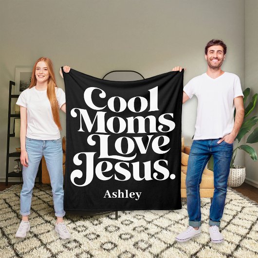Coole Mütter lieben Jesus Fleecedecke