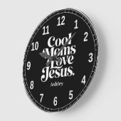 Coole Mütter lieben Jesus Große Wanduhr (Winkel)