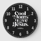 Coole Mütter lieben Jesus Große Wanduhr (Vorderseite)