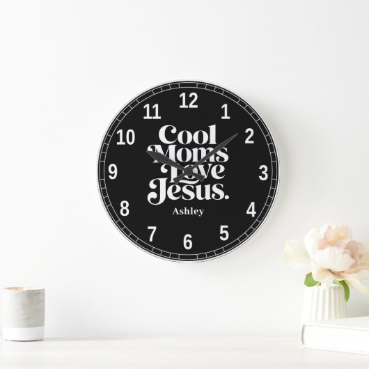 Coole Mütter lieben Jesus Große Wanduhr (Zuhause)