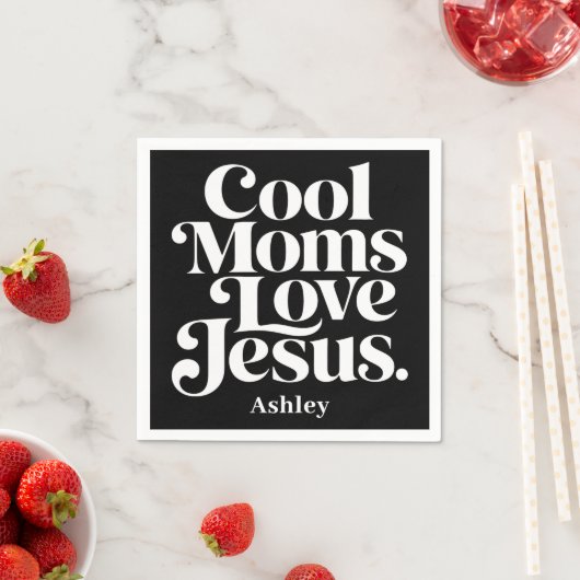 Coole Mütter lieben Jesus Serviette (Beispiel)