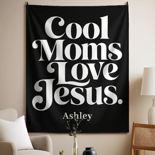 Coole Mütter lieben Jesus Wandteppich