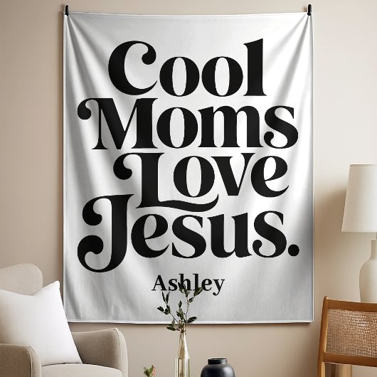 Coole Mütter lieben Jesus Wandteppich