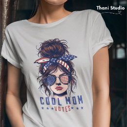 Coole Mutter wählt Vintage zerzauste Frisur Dame W T-Shirt