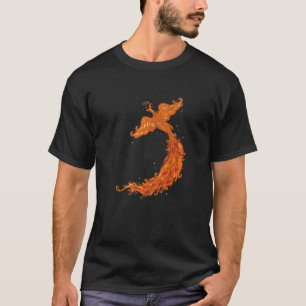 Coole mythische Kreatur steigt Flammenanstiege Feu T-Shirt