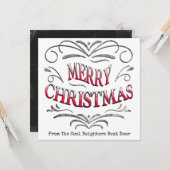 Coole Nachbarn frohe Weihnachts-Flachbildschirm Karte (Vorderseite/Rückseite Beispiel)