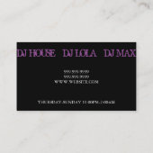 Coole Nacht Club Ticino Parco Civico-Ciani New Orl Visitenkarte (Rückseite)