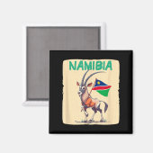 Coole Namibia-Flagge mit Grafik des Gemsbok-Tieres Magnet (Vorderseite/Rückseite)