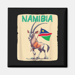 Coole Namibia-Flagge mit Grafik des Gemsbok-Tieres Magnet
