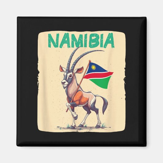 Coole Namibia-Flagge mit Grafik des Gemsbok-Tieres Magnet (Vorne)