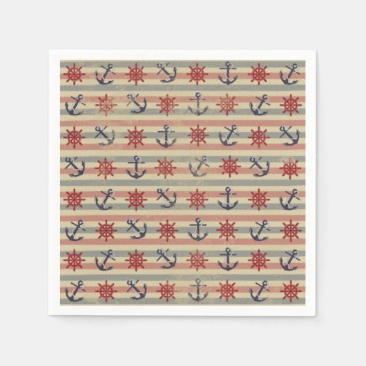 Coole nautische Verankerungen und Lenkräder Serviette (Vorderseite)