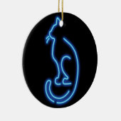 Coole Neon Cat Keramik Ornament (Rechts)