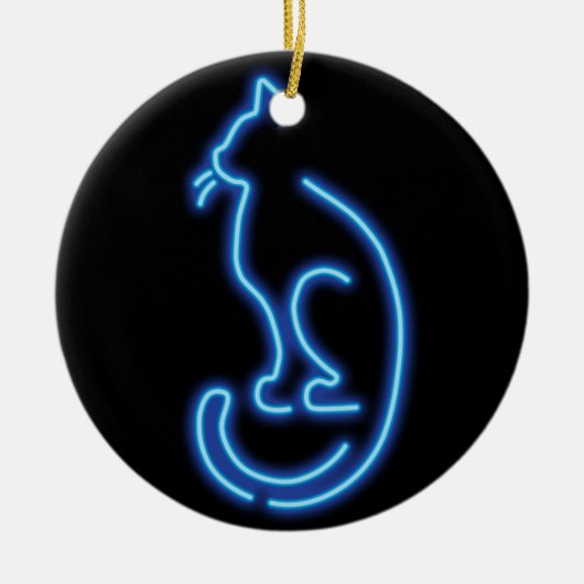 Coole Neon Cat Keramik Ornament (Vorne)