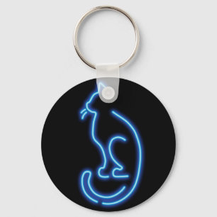 Coole Neon Cat Schlüsselanhänger