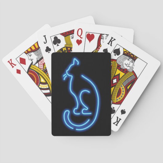 Coole Neon Cat Spielkarten (Rückseite)