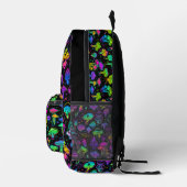 Coole Neon Mushrooms | Farbige Monogramm Bedruckter Rucksack (Rechts)