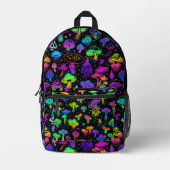 Coole Neon Mushrooms | Farbige Monogramm Bedruckter Rucksack (Vorderseite)