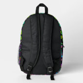 Coole Neon Mushrooms | Farbige Monogramm Bedruckter Rucksack (Rückseite)