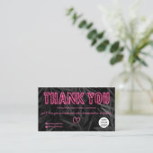 Coole Neon-Pink-Schilderreihenfolge dank schwarzem Visitenkarte (Stehend Vorderseite)