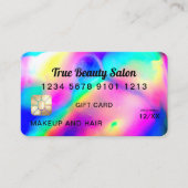 Coole Neon Unicorn Holographic Credit Card Visitenkarte (Vorderseite)