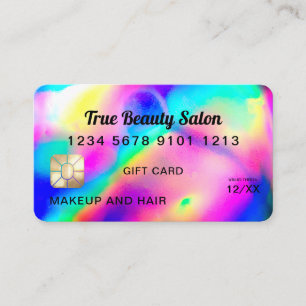 Coole Neon Unicorn Holographic Credit Card Visitenkarte
