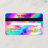 Coole Neon Unicorn Holographic Credit Card Visitenkarte (Rückseite)